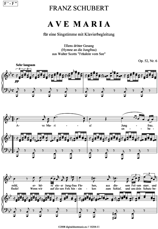 Ave Maria (Klavier  Gesang) von Franz Schubert (1797-1828)  Michael Hirte