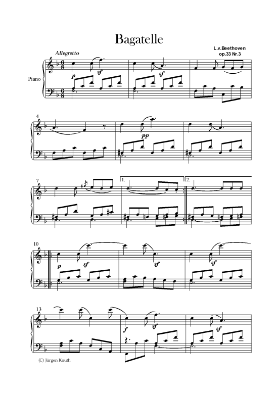 Bagatelle op.33.3 (Klavier Solo) (Klavier Solo) von L.-v. Beethoven