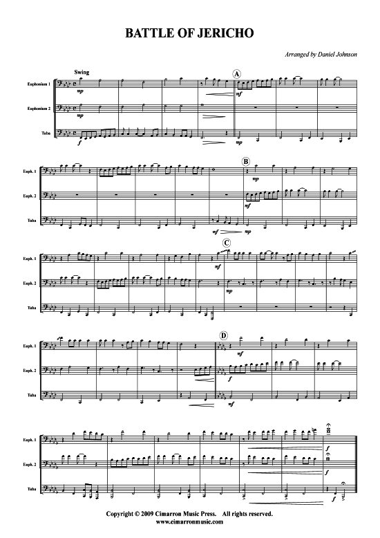 Battle of Jericho (2x Bariton Tuba) (Trio (Blech Brass)) von Traditional