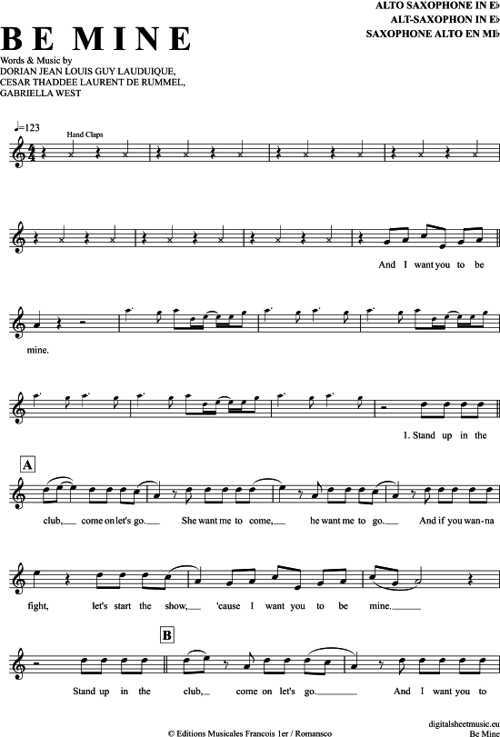 Be Mine (Alt-Sax) (Alt Saxophon) von Ofenbach