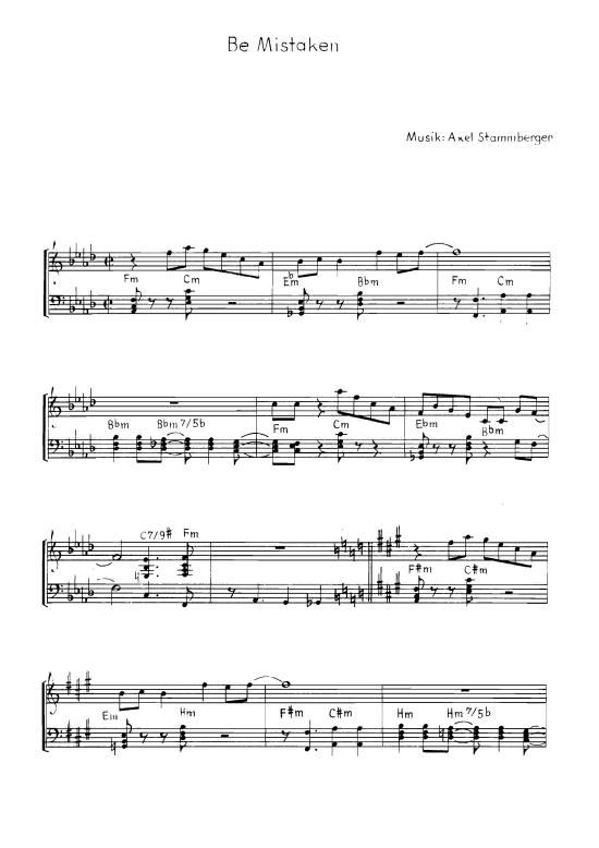 Be Mistaken (Klavier Solo) (Klavier Solo) von Einzelausgabe