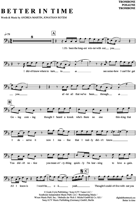 Better in time (Posaune  Bariton) (Posaune) von Leona Lewis