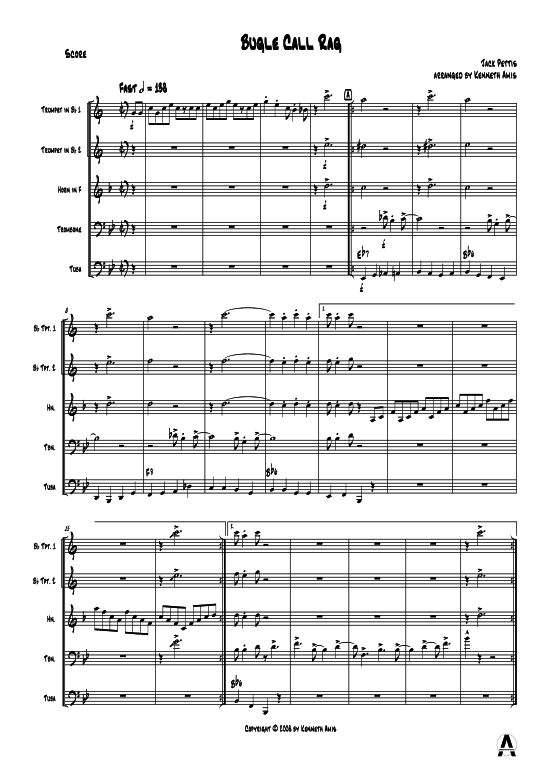 Bugle Call Rag (Blechbl serquintett) (Quintett (Blech Brass)) von Jack Pettis