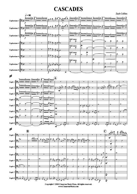 Cascades (8x Bariton Euphonium) (Ensemble (Blechbl ser)) von Collins Zach