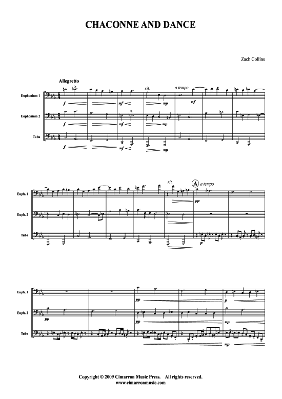 Chaconne und Dance (2x Bariton Tuba) (Trio (Blech Brass)) von Collins Zach