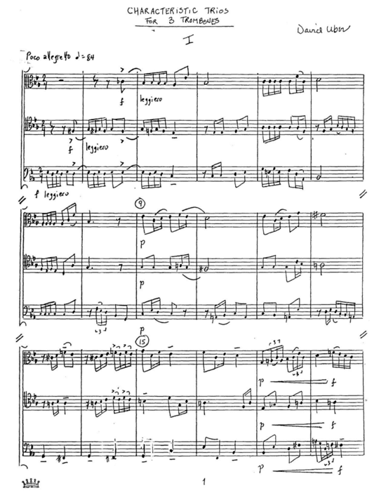 Characteristic Trios (Trio f uuml r 3x Euphonium oder 3x Posaune) (Trio (3 St.)) von David Uber