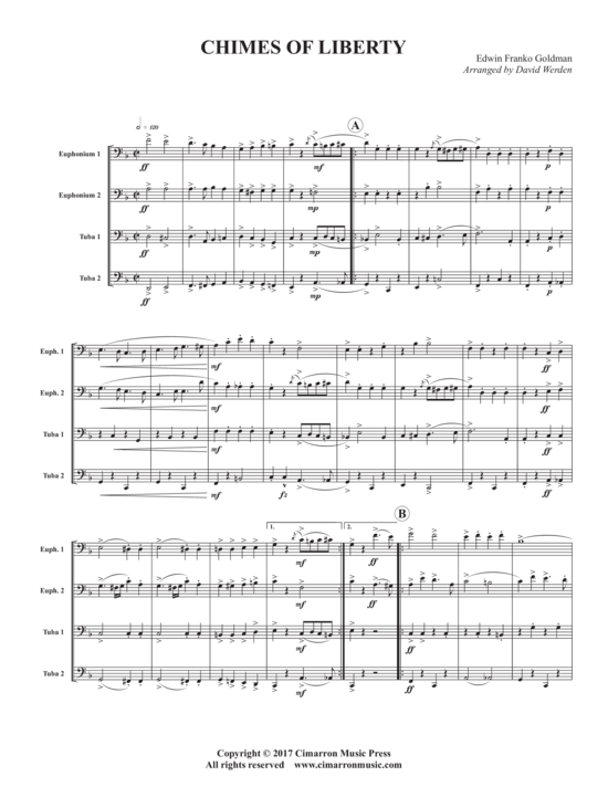 Chimes of Liberty Tuba Quartett EETT PDF Noten von Edward Franko
