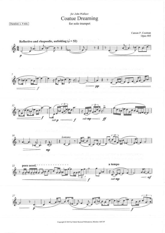 Coatae Dreaming (Trompete) (Trompete) von Carson P. Cooman