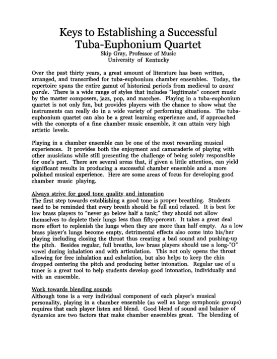 Concert and Contest Collection for TubaEuphonium Quartet Tuba Quartett