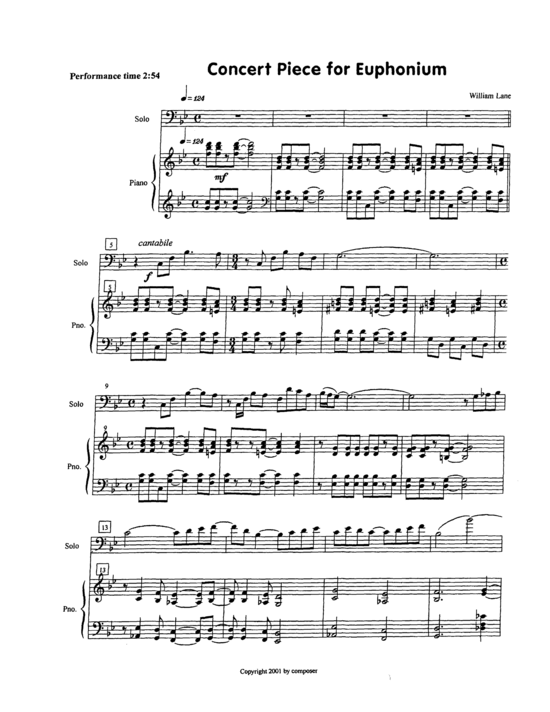 Concert Piece for Euphonium Euphonium + Klavier PDF Noten von William