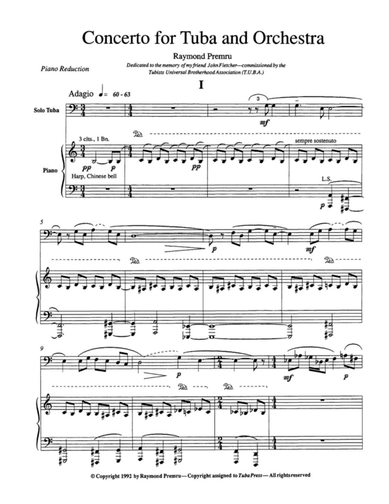 Concerto (Tuba + Klavier) (Klavier  Tuba) von Raymond Premru