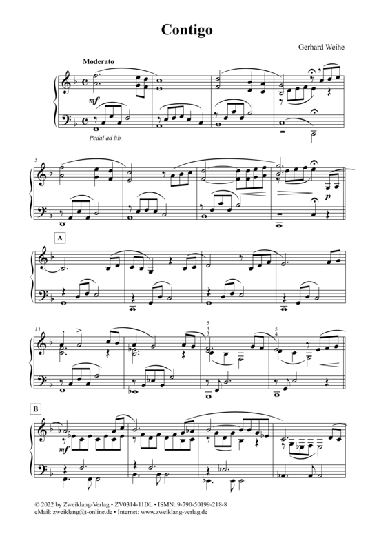 Contigo (Klavier Solo) (Klavier Solo) von Gerhard Weihe
