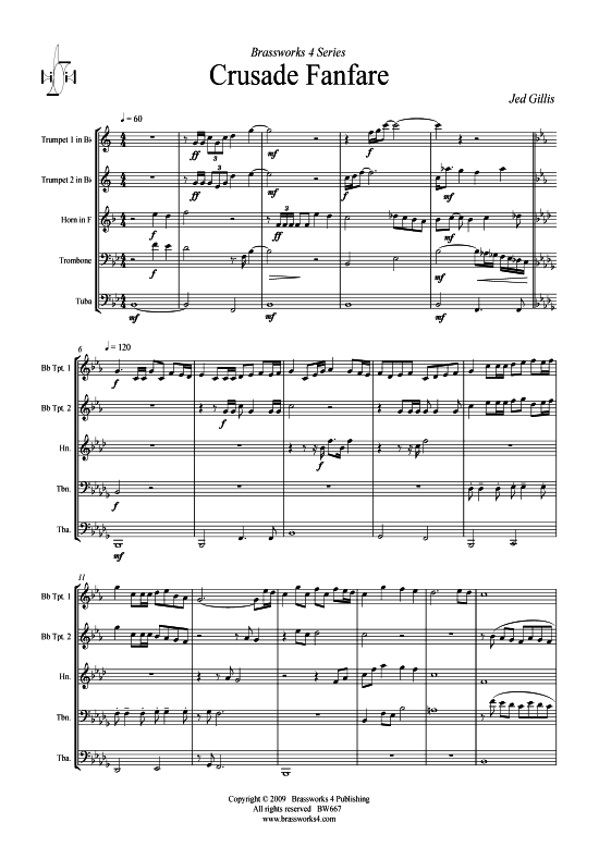 Crusade Fanfare (Blechbl serquintett) (Quintett (Blech Brass)) von Frank Gillis