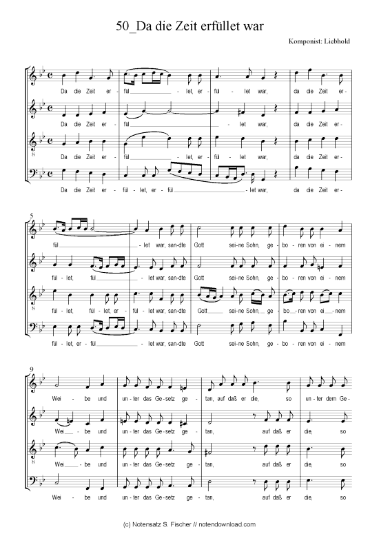 Da die Zeit erf llet war (Gemischter Chor) (Gemischter Chor) von Liebhold  Weihnachtsmotette ber Gal. 4 4