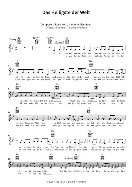 Das Heiligste der Welt (Gesang + Akkorde) (Gesang  Akkorde) von Berge