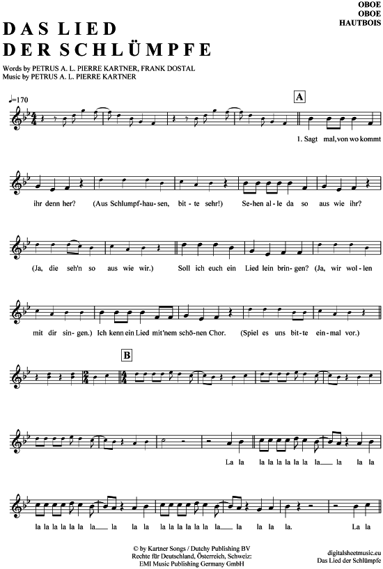 Das Lied der Schl uuml mpfe (Oboe) (Oboe Fagott) von Vader Abraham