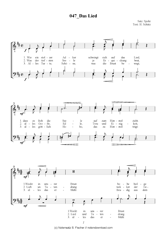 Das Lied (M nnerchor) (M nnerchor) von Spohr  H. Sch tz 