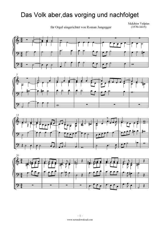 Das Volk aber (Orgel Solo) (Orgel Solo) von Melchior Vulpius