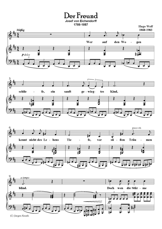 Der Freund (Klavier + Gesang) (Klavier  Gesang) von Hugo Wolf