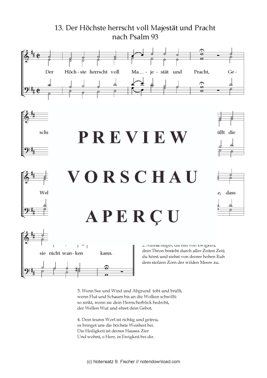 Der H chste herrscht voll Majest t und Pracht (Gemischter Chor) (Gemischter Chor) von Psalme des Kantons Schaffhausen (1867)