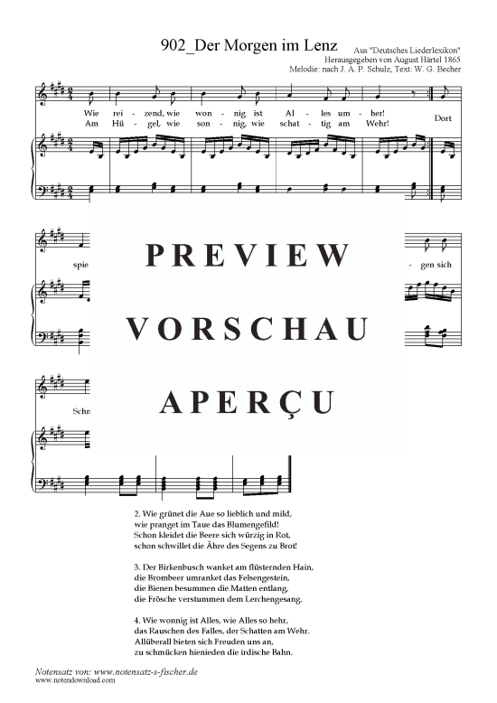 Der Morgen im Lenz (Klavier + Gesang) (Klavier  Gesang) von Text W. G. Becher