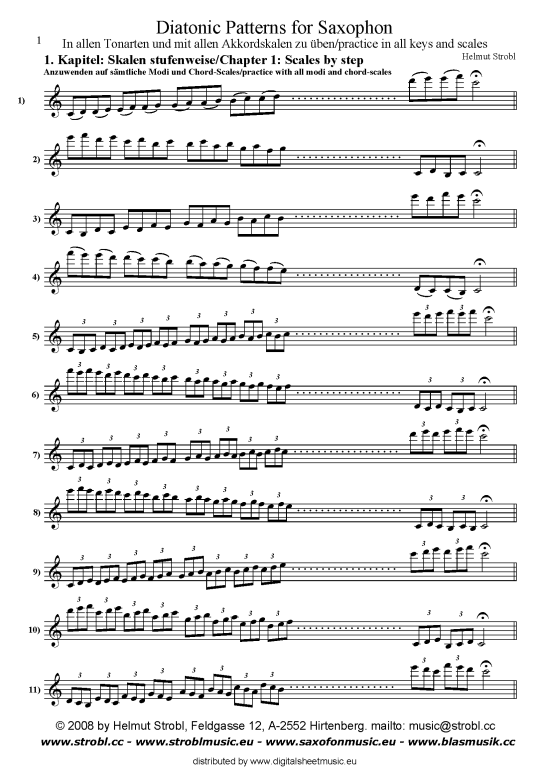 Diatonic-Patterns in allen Tonarten (Alt Saxophon) von Helmut Strobl