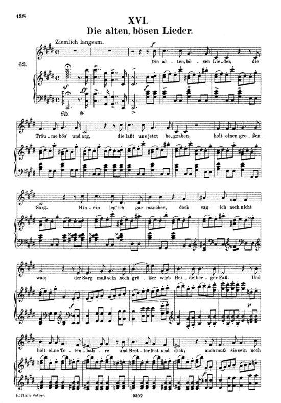 Die alten b sen Lieder Op.48 No.16 (Gesang hoch + Klavier) (Klavier  Gesang hoch) von Robert Schumann
