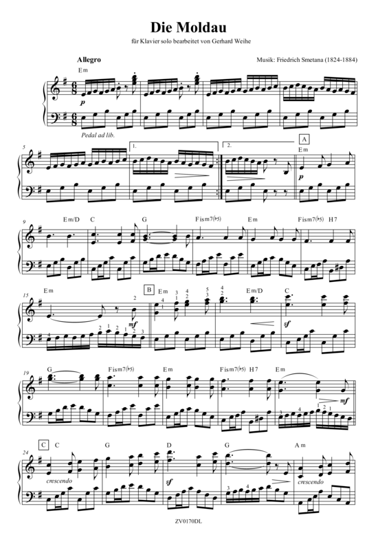 Die Moldau (Klavier Solo) (Klavier Solo) von Friedrich Smetana