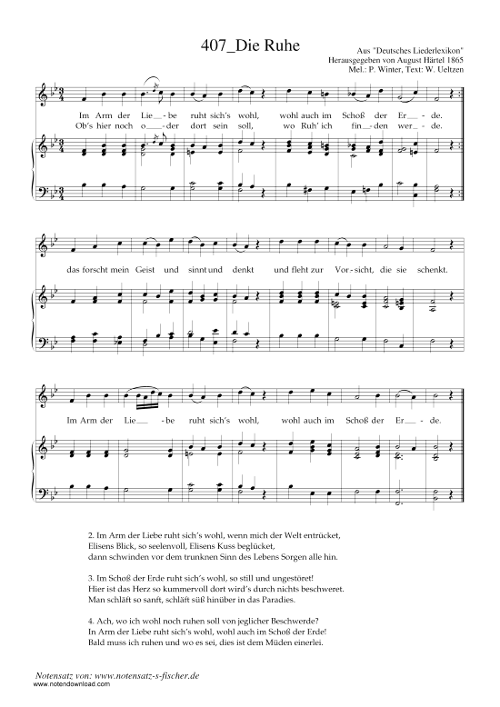 Die Ruhe (Klavier + Gesang) (Klavier  Gesang) von Peter von Winter