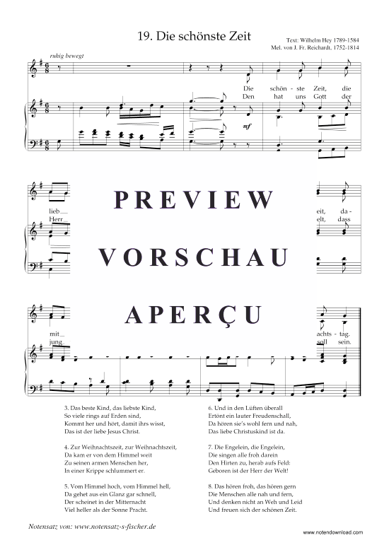 Die sch nste Zeit (Klavier + Gesang) (Klavier  Gesang) von J. Fr. Reichardt 1752-1814