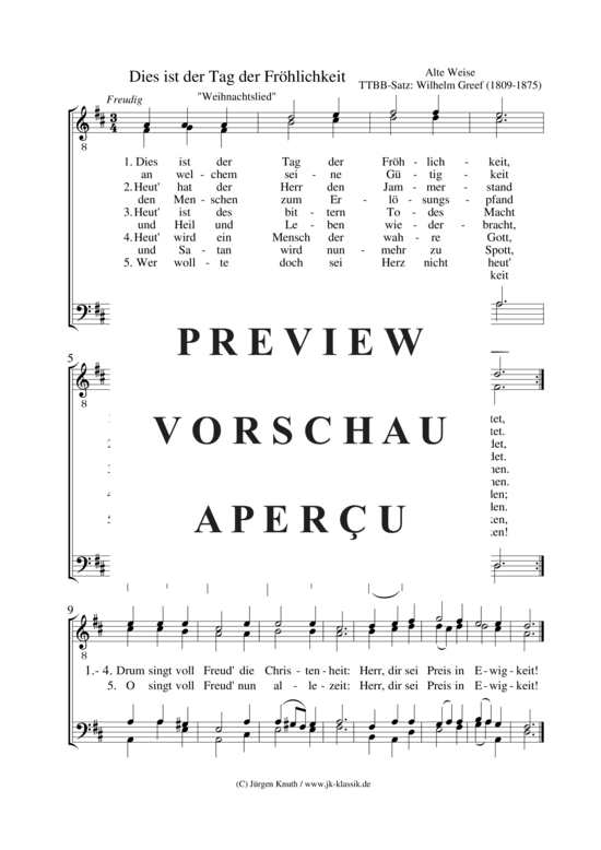 Dies ist der Tag der Fr hlichkeit (M nnerchor) (M nnerchor) von unbekannt