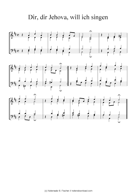 Dir dir Jehova will ich singen (Klavier Solo) (Klavier Solo) von Johann Ch. G. Stade (Hrsgb.) 1830
