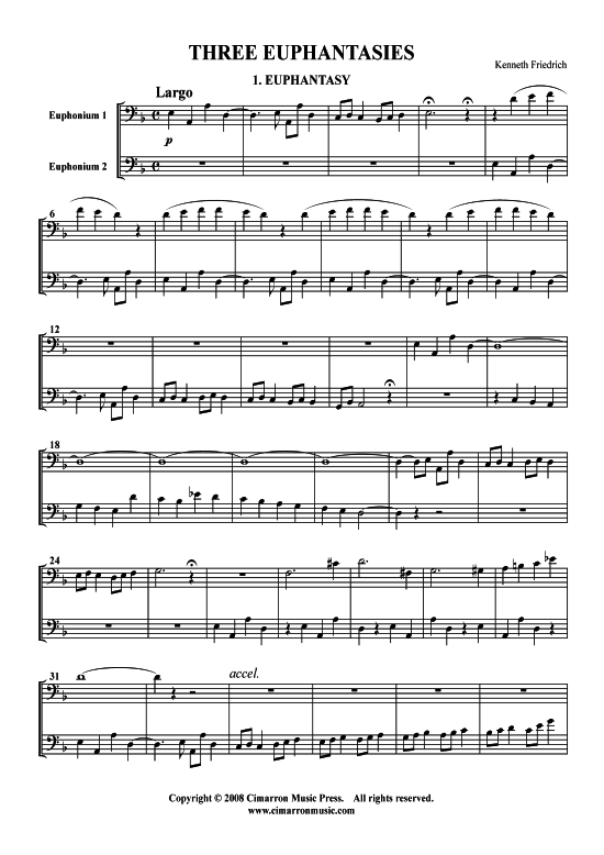 Drei Euphantasies (2x Bariton Posaune) (Duett (Posaune)) von Kenneth Friedrich