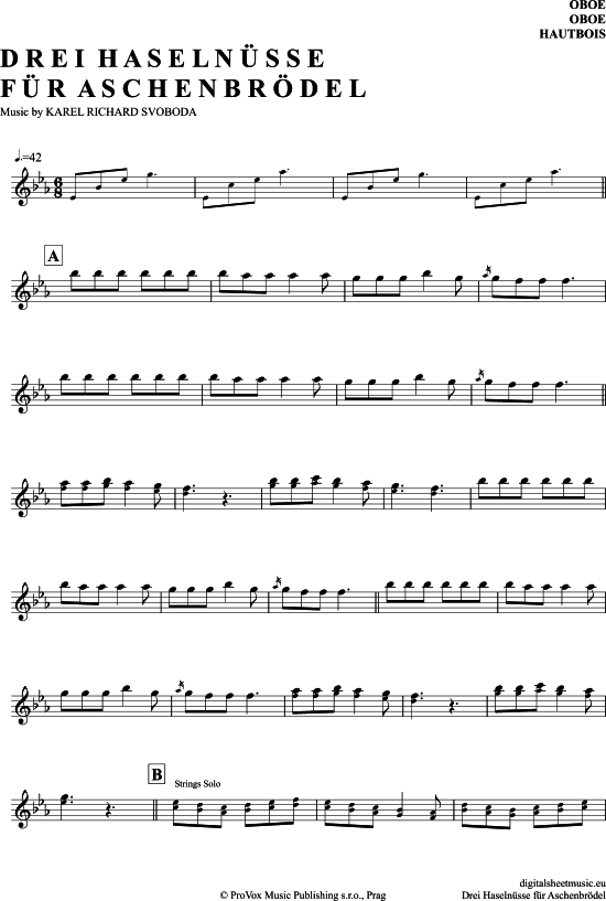 Drei Haseln sse F r Aschenbr del (Oboe) (Oboe Fagott) von Karel Svoboda