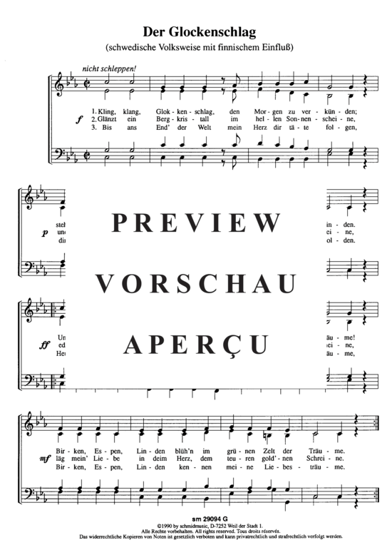 Drei schwedische Volkslieder (Gemischter Chor) (Gemischter Chor) von Traditional (Satz R. J. Autenrieth)
