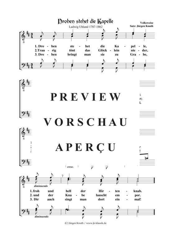 Droben stehet die Kapelle (M nnerchor) (M nnerchor) von Satz J rgen Knuth