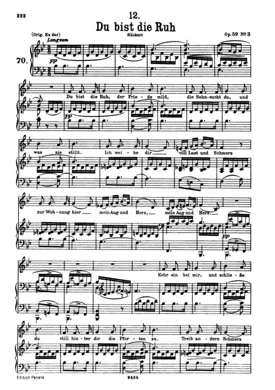 Du Bist Die Ruh Liedtext , Schubert, Du bist die Ruh – MOGO