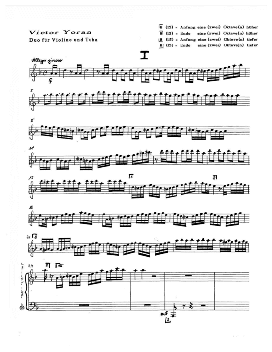 Duo (Violine + Tuba) (Duett (2 St.)) von Victor Yoran