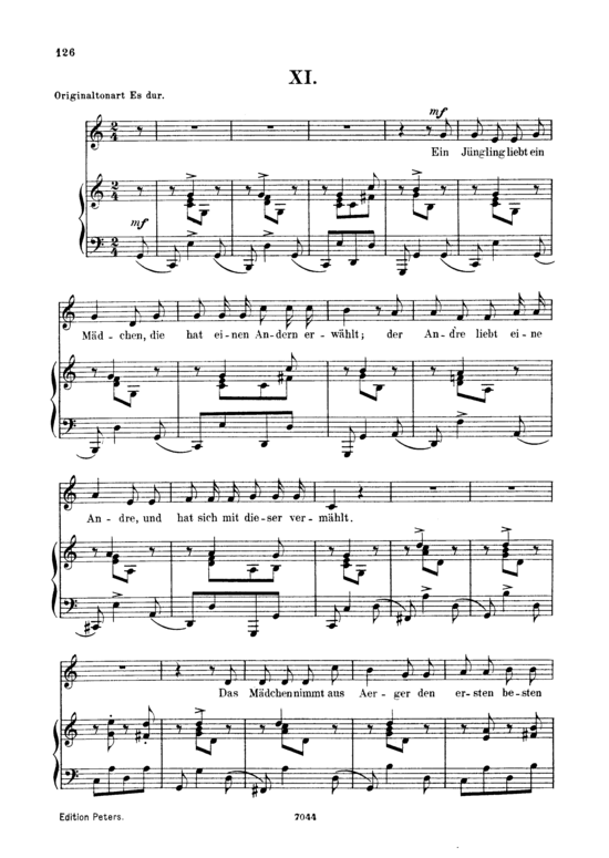 Ein j ngling liebt ein m dchen Op.48 No.11 (Gesang tief + Klavier) (Klavier  Gesang tief) von Robert Schumann