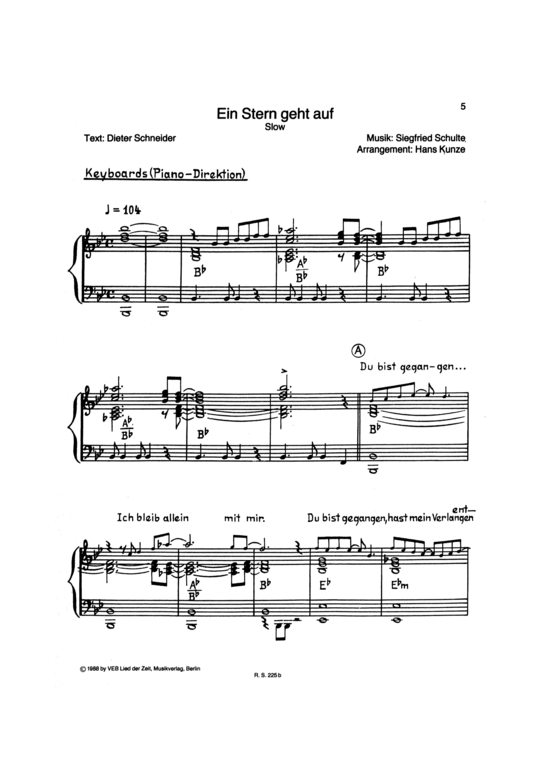 Ein Stern geht auf (Combo-Band) (Combo Band (mit 6 Bl ser)) von Siegfried Schulte