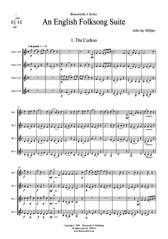 English Folksong Suite (Horn Quartett) (Quartett (Horn)) von Verschiedene Verfasser