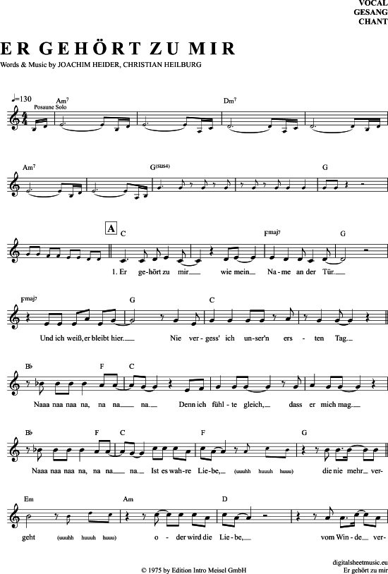 Er Gehört Zu Mir Gesang PDF