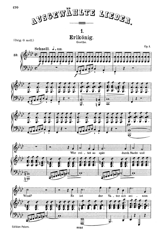Erlk nig D.328 (Gesang mittel + Klavier) (Klavier  Gesang mittel) von Franz Schubert