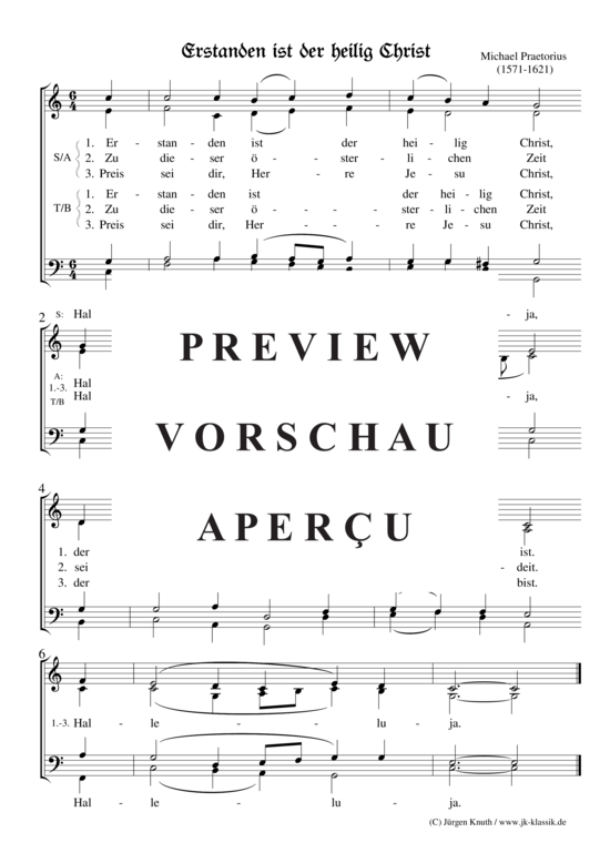 Erstanden ist der heilig Christ (Gemischter Chor) (Gemischter Chor) von Michael Praetorius