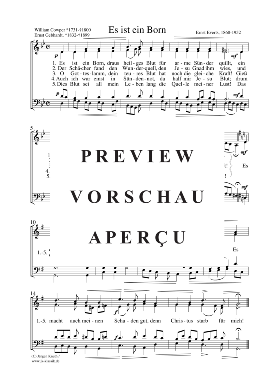 Es ist ein Born (Gemischter Chor) (Gemischter Chor) von Ernst Everts