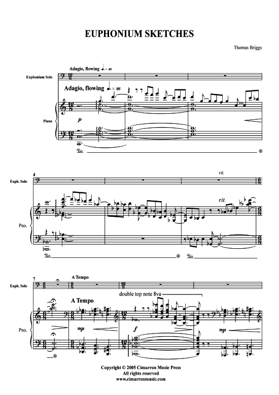 Euphonium Sketches (Bariton Pos + Klavier) (Klavier  Bariton (Posaune)) von Thomas Briggs