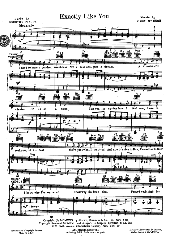 Exactly Like You (Klavier + Gesang) (Klavier Gesang  Gitarre) von Louis Armstrong Benny Goodman Count Basie 