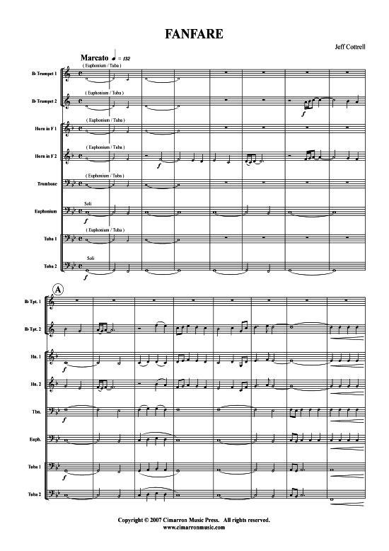 Fanfare for Brass Choir (Brass Ensemble) (Ensemble (Blechbl ser)) von Jeff Cottrell