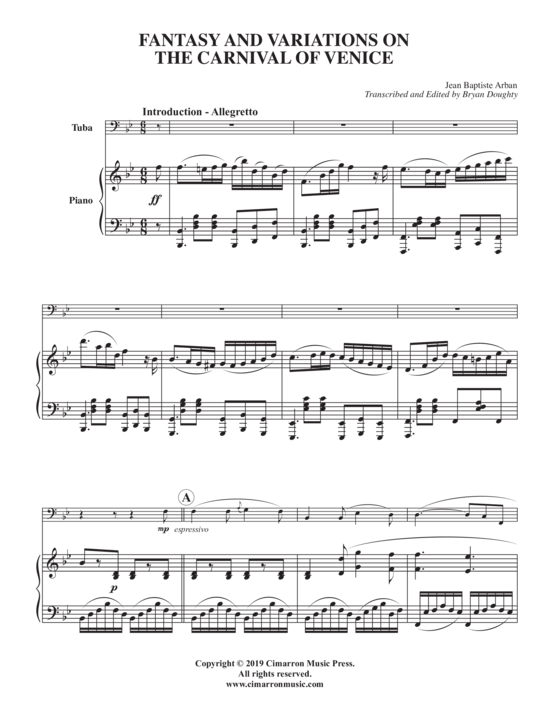 Fantasy and Variations on the Carnival of Venice (Tuba + Klavier) (Klavier  Tuba) von Jean-Baptiste Arban