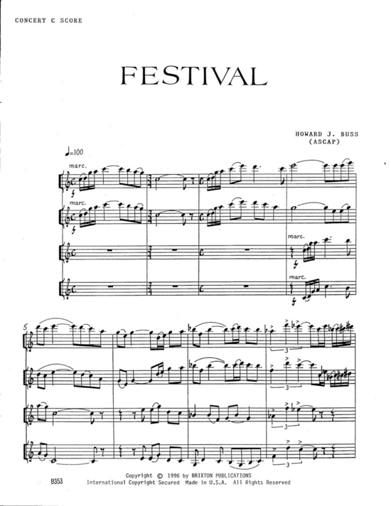 Festival (4 Fl ten ) (Fl ten Quartett) (Quartett (Fl te)) von Howard J. Buss